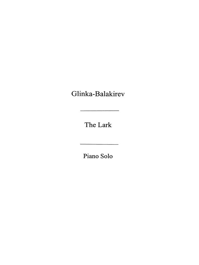 Lark (The) (Balakirev)